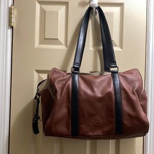 Soft brown leather crossbody bag by Kipling